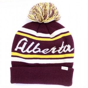Arborist, Alberta Toque/Beanie, Retro Vibes, Maroon & Yellow